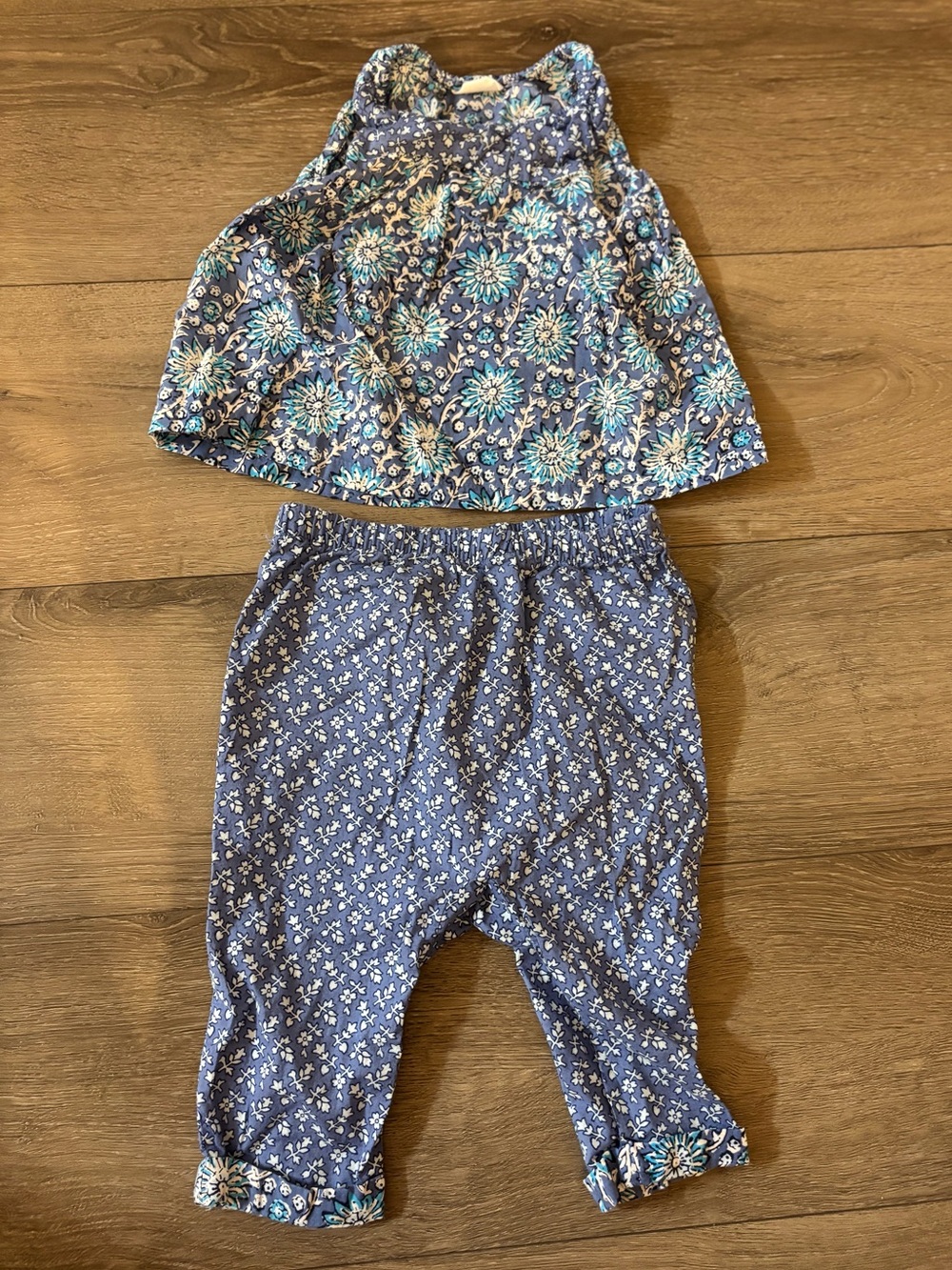 GAP Baby Blue Floral Tank & Pants Set